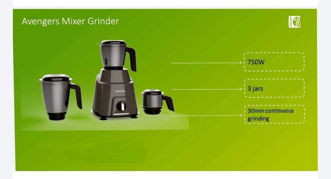 PHILIPS HL7760/00 750 Watt 3 Jars Mixer Grinder